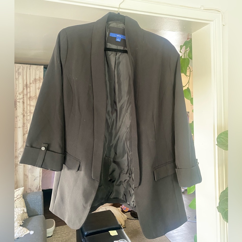 Apt. 9 Elegant Black Blazer Outerwear